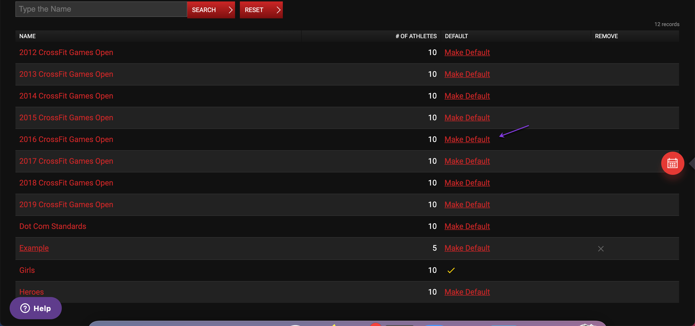 CrossFit Games Custom Leaderboard