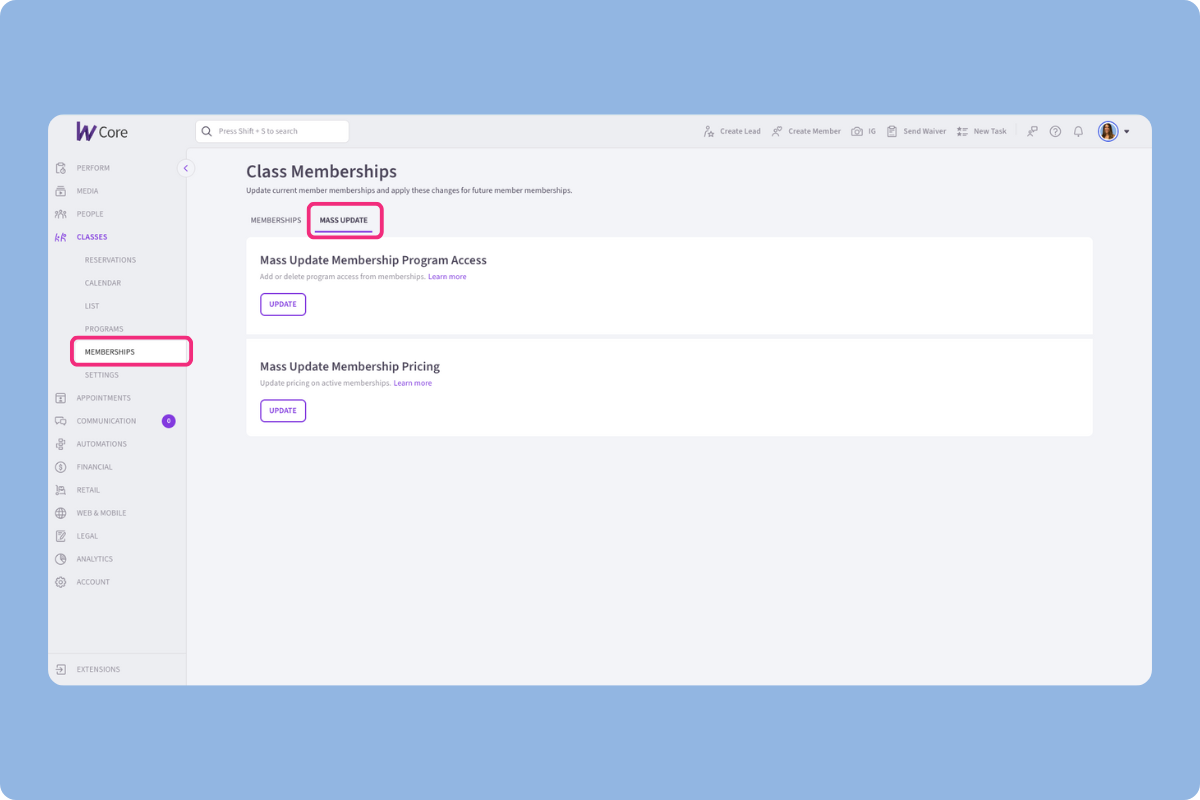 Move Mass Update Membership Tools to Classes -_ Memberships.png