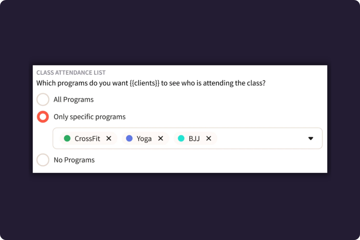 Mobile App Class Attendance List on the Program Level.png